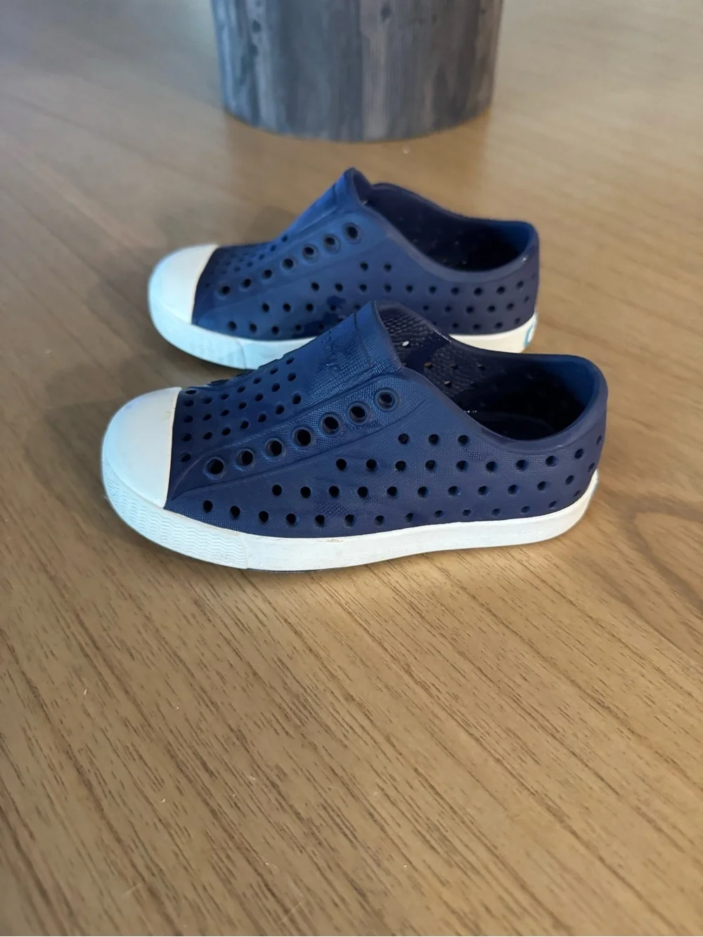 Native Kids Water Shoe Slip-On in Navy and White